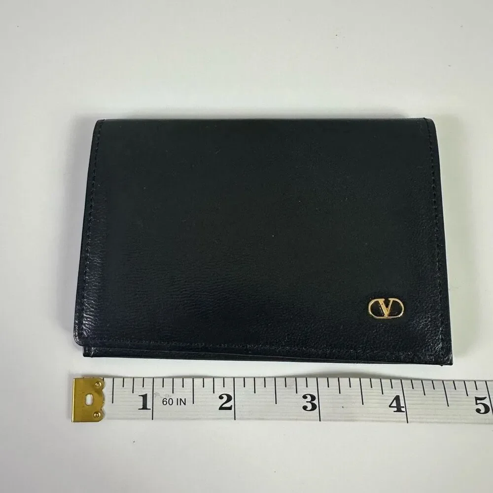 Valentino Garavani Slim Bifold Card Wallet Black‎